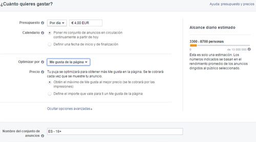 Cuanto quieres gastar