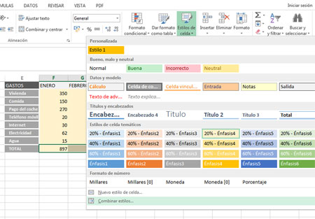Copiar un estilo de un libro a otro en Excel 2013
