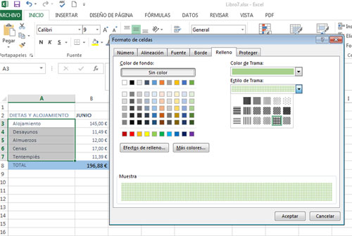 Trama en Excel 2013