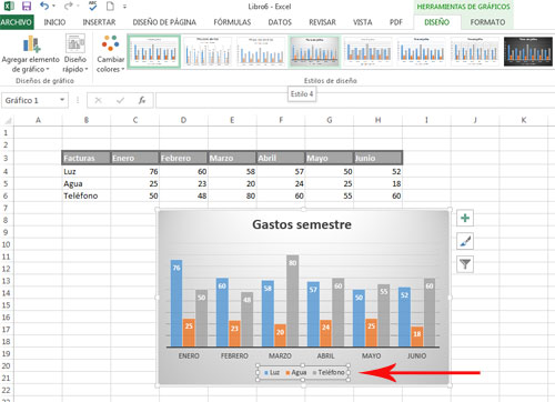 Leyenda en Excel 2013