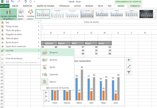 Modificar la leyenda en Excel 2013
