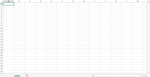 Área de trabajo en Excel 2013